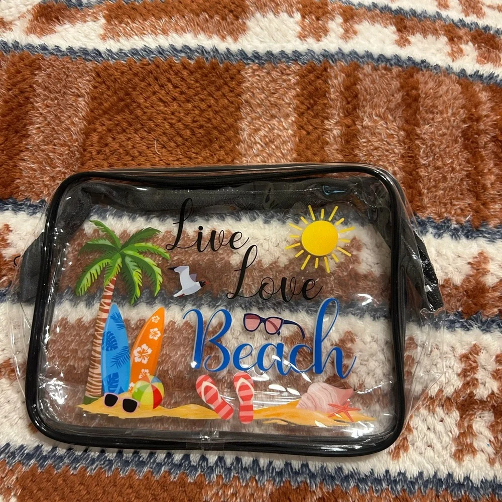 Clear Beach Theme Cosmetic Bag